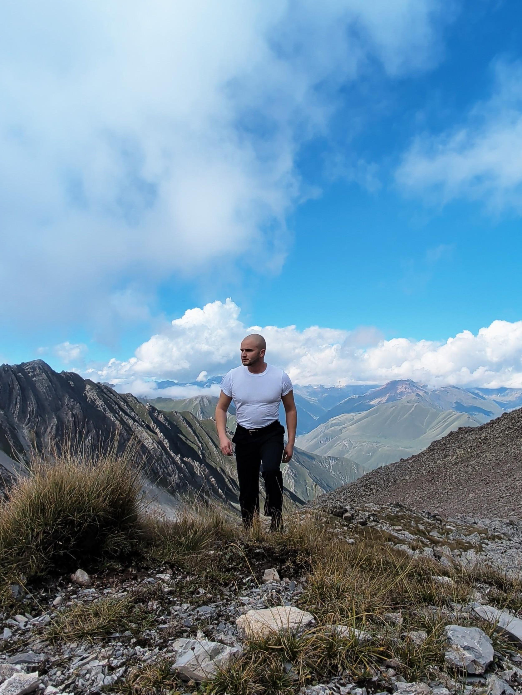 Dylan Caudullo Walking Up Mountain